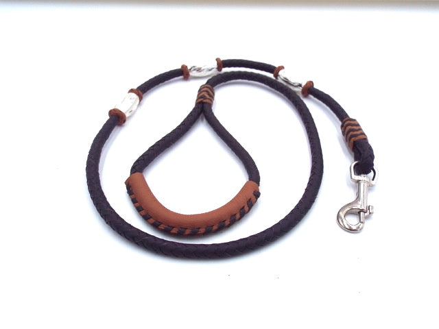 DESIGNER Black & Natural Barrel Snap Dog Lead