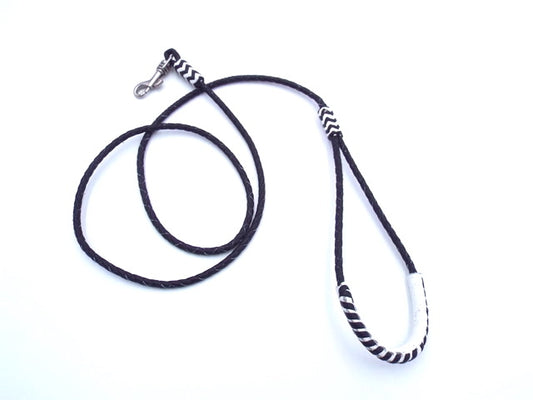 DESIGNER BLACK & WHITE Braided Snap Show Lead