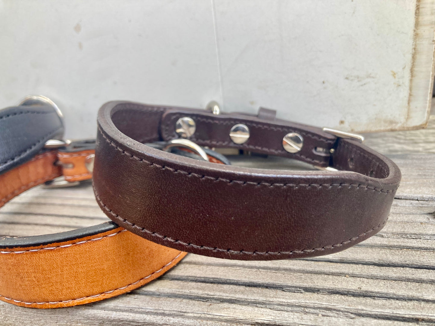 DESIGNER STITCHED GENUINE Dog Collar