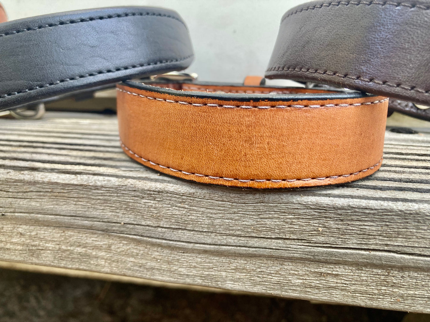 DESIGNER STITCHED GENUINE Dog Collar