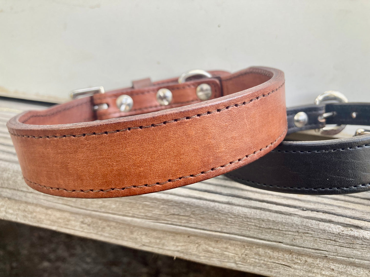 DESIGNER STITCHED GENUINE Dog Collar