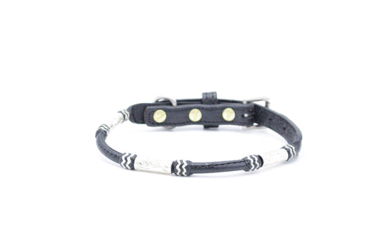 DESIGNER SILVER BARRELS Dog Collar